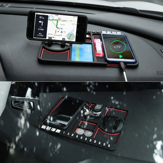 🚗 ModernHomeGadgets™ Non-Slip Car Dashboard Pad with Phone Holder