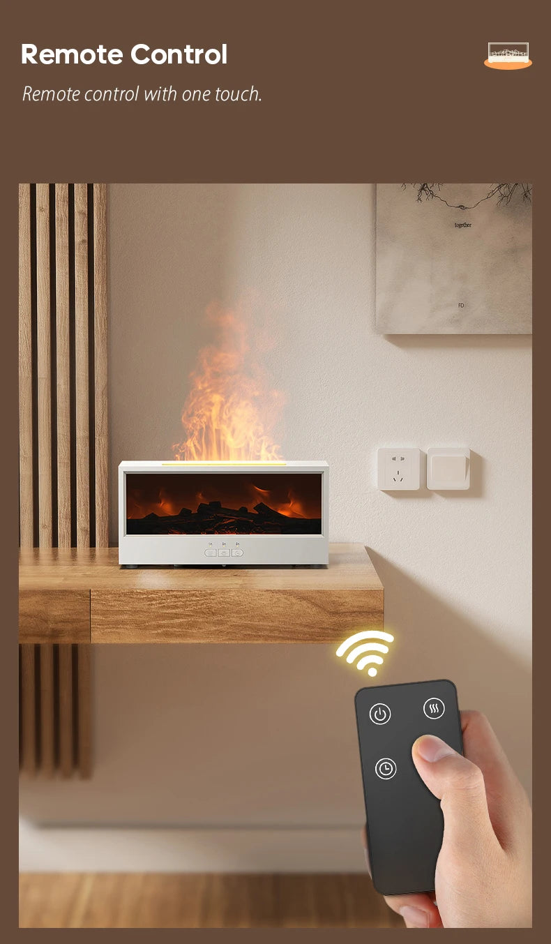 🔥 ModernHomeGadgets™ Fireplace Aroma Diffuser (USB-C + Remote)