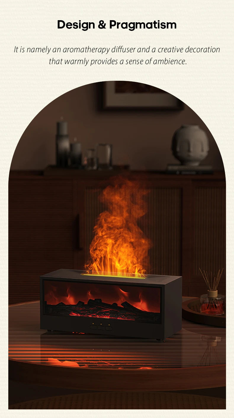 🔥 ModernHomeGadgets™ Fireplace Aroma Diffuser (USB-C + Remote)
