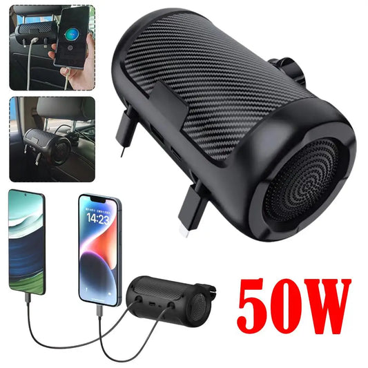 Multi Retractable Backseat Car Headrest Charger 4in1 Quick 50w Car Accessories Multifunctional Adapter For Notebook/ Phone S6v6
