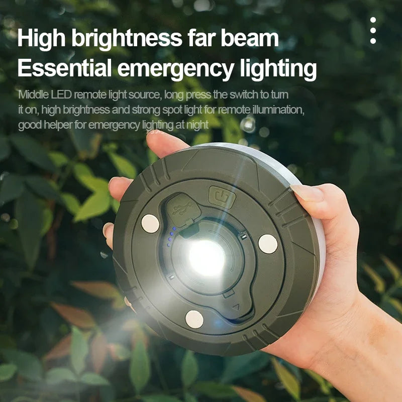 LED Camping Lamp with Reel Strip Light Atmosphere Lights 10M Recyclable Light Belt Outdoor Garden Decoration Lamp for Tent Room