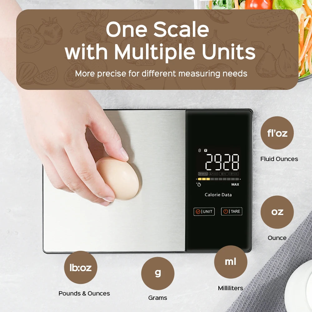 ModernHomeGadgets™ Smart Digital Food Scale with Nutrition Tracking