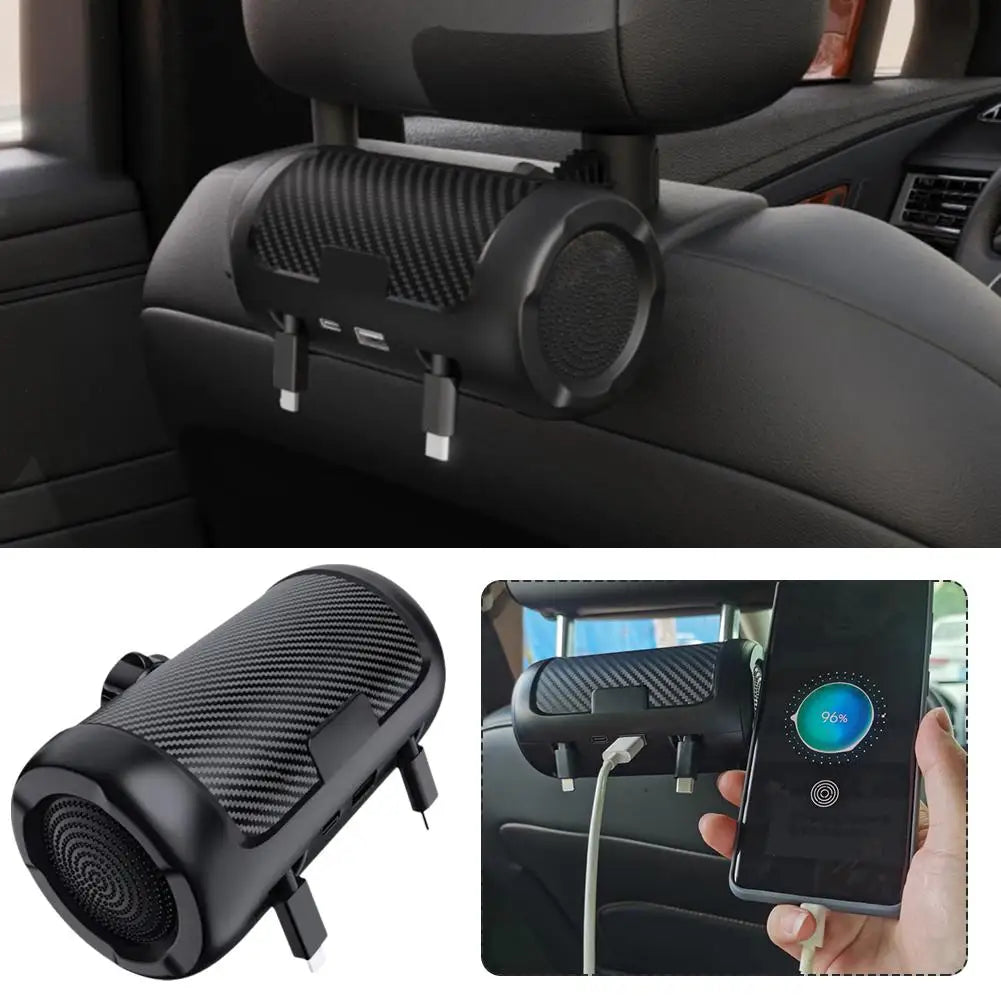 Multi Retractable Backseat Car Headrest Charger 4in1 Quick 50w Car Accessories Multifunctional Adapter For Notebook/ Phone S6v6