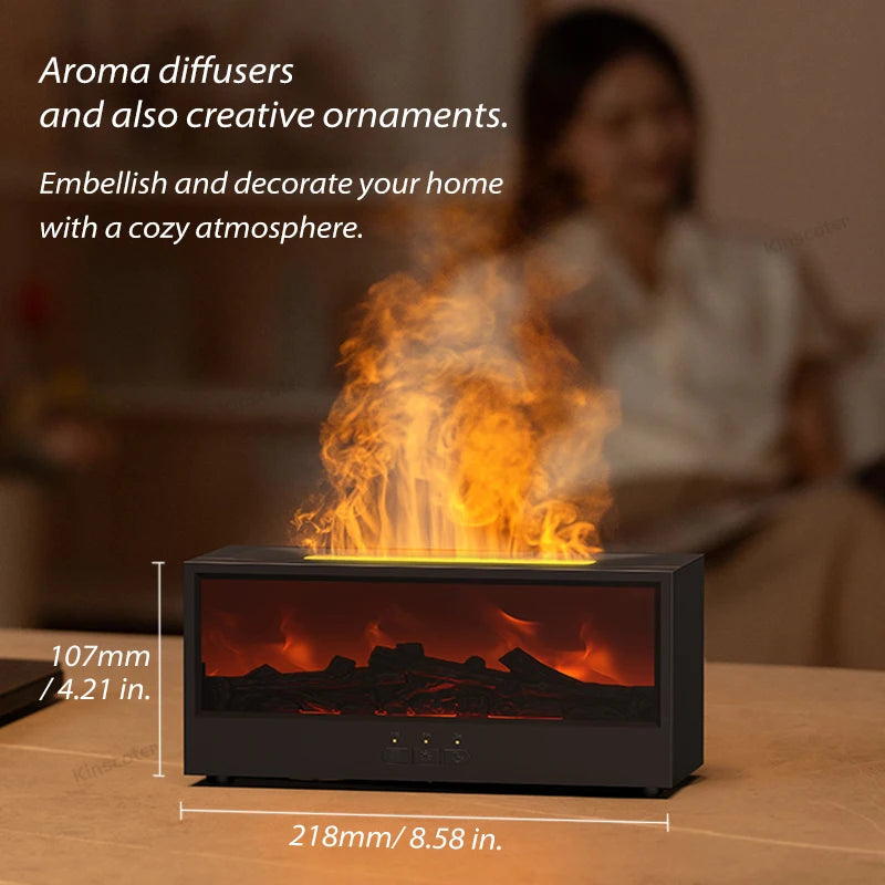 🔥 ModernHomeGadgets™ Fireplace Aroma Diffuser (USB-C + Remote)