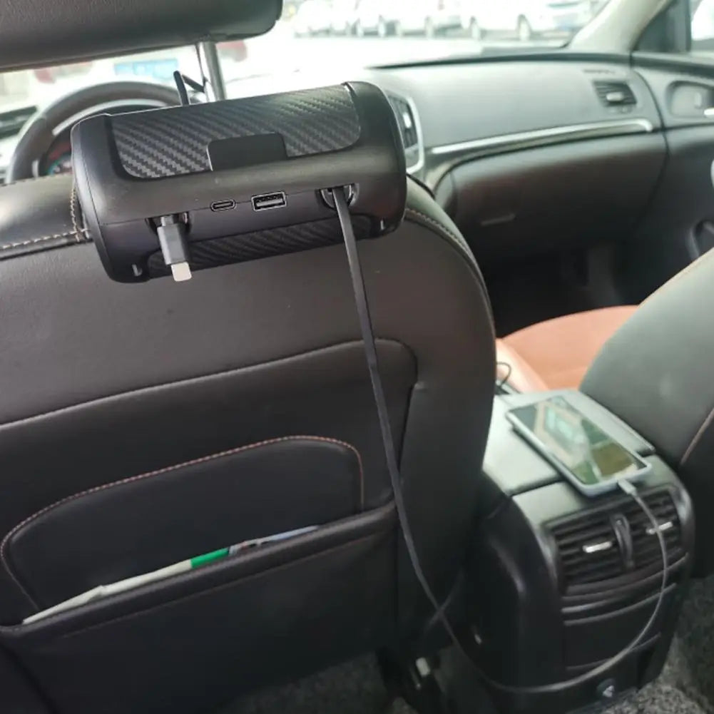 Multi Retractable Backseat Car Headrest Charger 4in1 Quick 50w Car Accessories Multifunctional Adapter For Notebook/ Phone S6v6