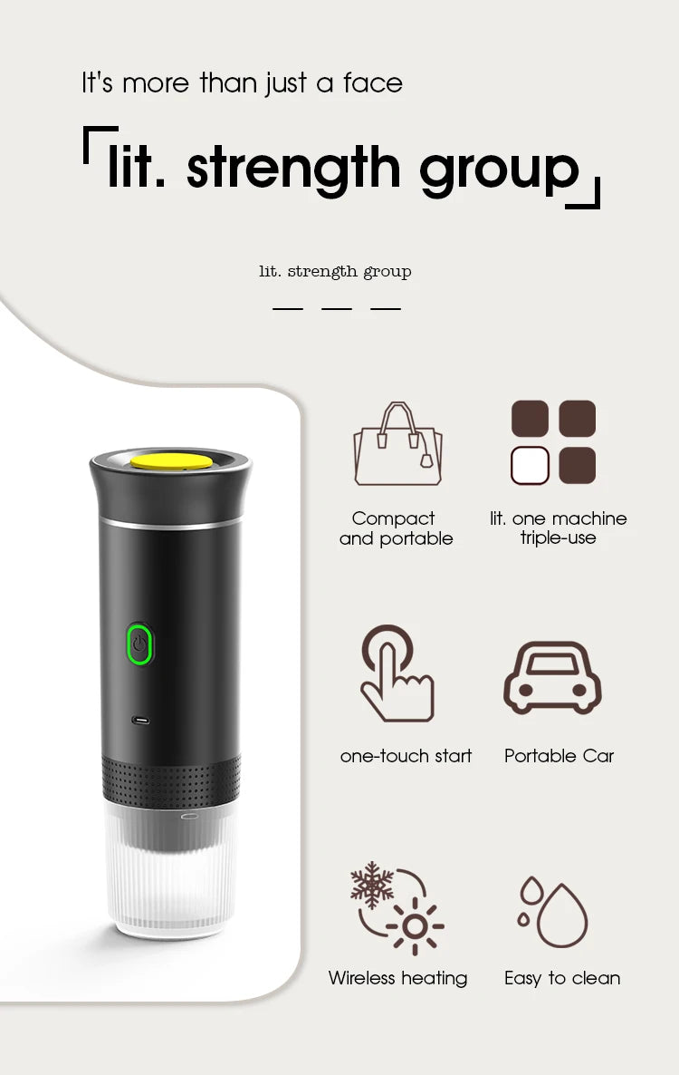 ModernHomeGadgets™ Portable Espresso Machine – 20 Bar Pressure, Type-C Rechargeable