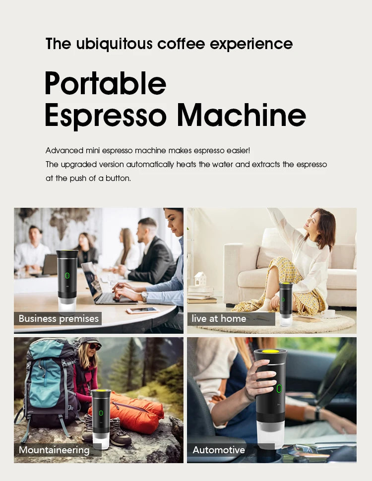 ModernHomeGadgets™ Portable Espresso Machine – 20 Bar Pressure, Type-C Rechargeable