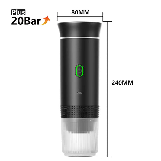 ModernHomeGadgets™ Portable Espresso Machine – 20 Bar Pressure, Type-C Rechargeable