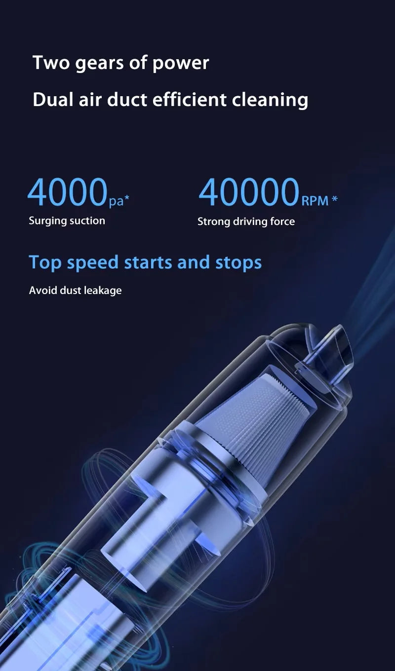Xiaomi Car Vacuum Cleaner Wireless Portable Vacuum Cleaner Strong Suction Handheld Mini High Power Cleaner For Home